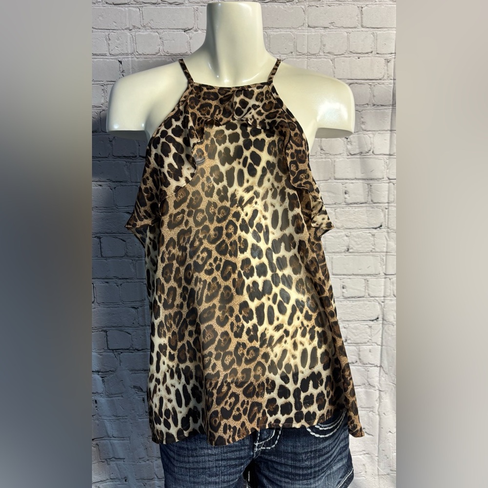 NWT Size Large Leopard Print Halter Top by Westmoon